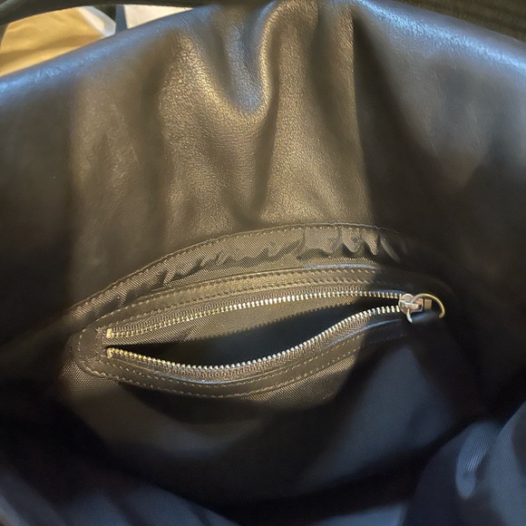 Authentic Coach Map Sack. This is a heavy thick black leather bag. - Picture 8 of 11